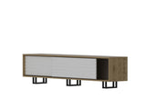 Comodă TV Askal - Ud, White, Stejar - Alb, 180x35x47 cm