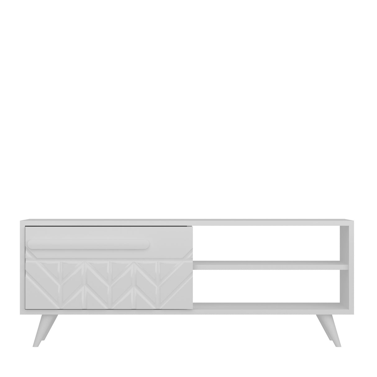 Comodă TV Venedik, Alb, 120x30x44 cm