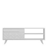 Comodă TV Venedik, Alb, 120x30x44 cm