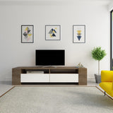 Comodă TV Sosruko, Diverse culori, 155x35x35 cm - Nuc - Alb | SKU: 875ZNA3032 | Comodă TV Sosruko, 155x35x35 cm, varianta Nuc - Alb, produs pentru amenajarea locuinței, disponibil online în România la CasaMob