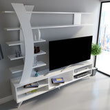 Comodă TV Duru, Alb, 180x30x162 cm