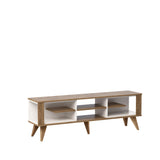 Comodă TV Ionis, Stejar - Alb, 160x35x53 cm