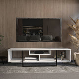Comodă TV Asal (150), Diverse culori, 149x35x40 cm - Alb - Negru | SKU: 875ZNA3049 | Comodă TV Asal (150), 149x35x40 cm, varianta Alb - Negru, produs pentru amenajarea locuinței, disponibil online în România la CasaMob
