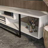 Comodă TV Asal (150), Diverse culori, 149x35x40 cm - Alb - Negru | SKU: 875ZNA3049 | Comodă TV Asal (150), 149x35x40 cm, varianta Alb - Negru, produs pentru amenajarea locuinței, disponibil online în România la CasaMob