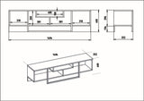 Comodă TV Asal (150), Diverse culori, 149x35x40 cm - Alb - Negru | SKU: 875ZNA3049 | Comodă TV Asal (150), 149x35x40 cm, varianta Alb - Negru, produs pentru amenajarea locuinței, disponibil online în România la CasaMob