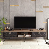 Comodă TV Lorenz, Nuc - Negru, Diverse dimensiuni - 180x35x46 cm | SKU: 875ZNA3053 | Comodă TV Lorenz, Nuc - Negru, varianta 180x35x46 cm, produs pentru amenajarea locuinței, disponibil online în România la CasaMob