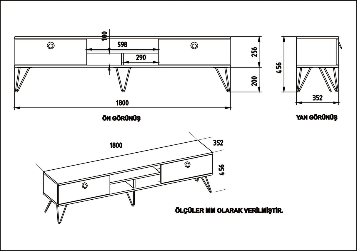 Comodă TV Lorenz, Nuc - Negru, Diverse dimensiuni - 180x35x46 cm | SKU: 875ZNA3053 | Comodă TV Lorenz, Nuc - Negru, varianta 180x35x46 cm, produs pentru amenajarea locuinței, disponibil online în România la CasaMob