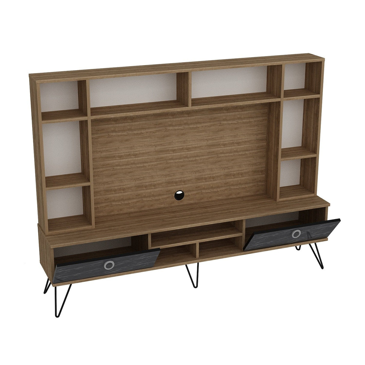 Comodă TV Lorenz, Nuc - Negru, Diverse dimensiuni - 180x35x136 cm | SKU: 875ZNA3054 | Comodă TV Lorenz, Nuc - Negru, varianta 180x35x136 cm, produs pentru amenajarea locuinței, disponibil online în România la CasaMob