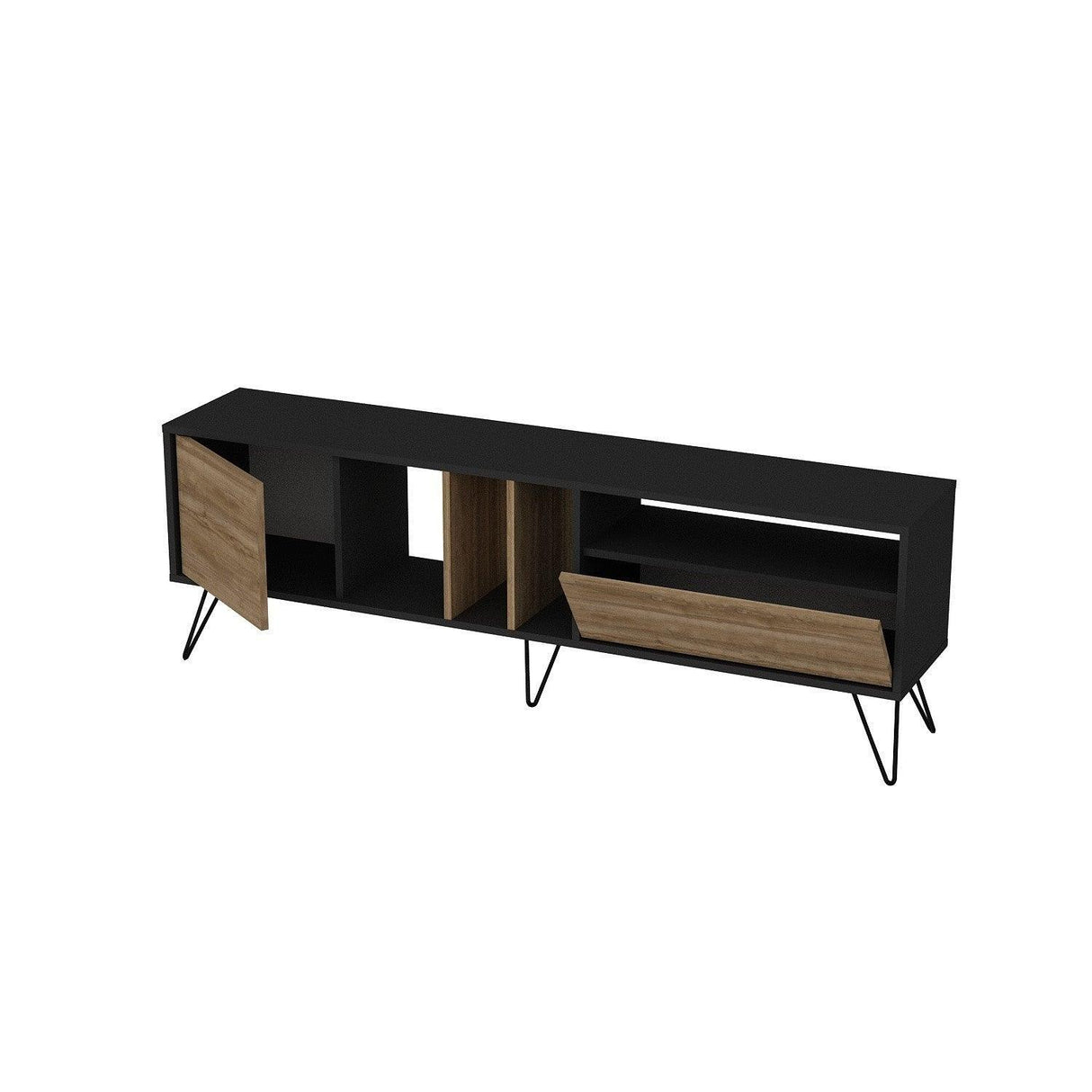 Comodă TV Mistico (180), Diverse culori, 180x36x59 cm - Nuc - Negru | SKU: 875ZNA3058 | Comodă TV Mistico (180), 180x36x59 cm, varianta Nuc - Negru, produs pentru amenajarea locuinței, disponibil online în România la CasaMob