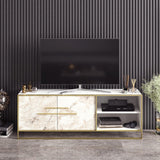 Comoda TV Vidcolla, Aur, 160x57x39 cm