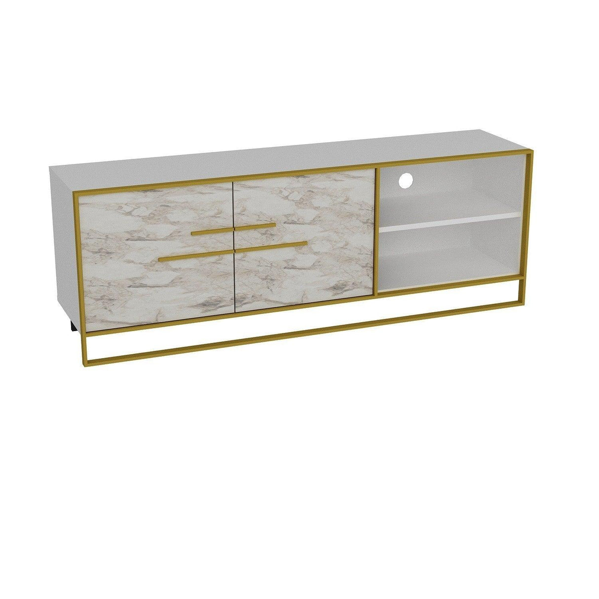 Comoda TV Vidcolla, Aur, 160x57x39 cm
