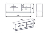 Comoda TV Vidcolla, Aur, 160x57x39 cm