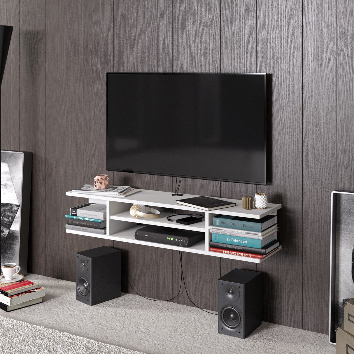 Comodă TV Pivot, Diverse culori, 120x30x23 cm - Alb | SKU: 875ZNA3061 | Comodă TV Pivot, 120x30x23 cm, varianta Alb, produs pentru amenajarea locuinței, disponibil online în România la CasaMob
