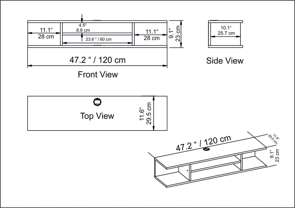 Comodă TV Pivot, Diverse culori, 120x30x23 cm - Negru | SKU: 875ZNA3062 | Comodă TV Pivot, 120x30x23 cm, varianta Negru, produs pentru amenajarea locuinței, disponibil online în România la CasaMob