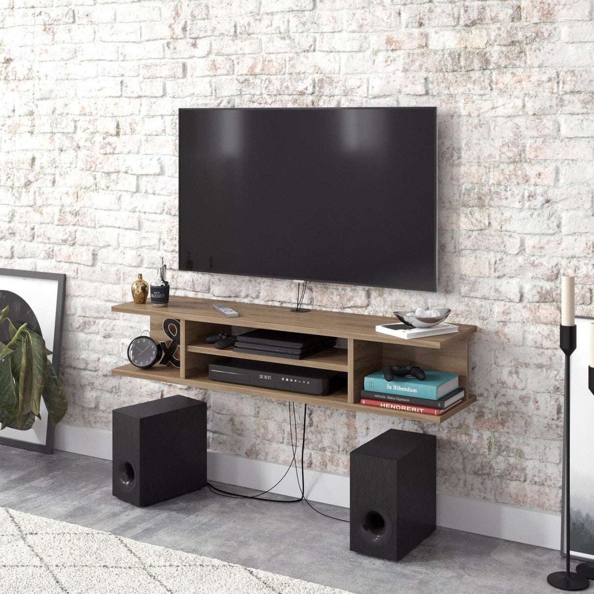 Comodă TV Pivot, Diverse culori, 120x30x23 cm - Nuc | SKU: 875ZNA3063 | Comodă TV Pivot, 120x30x23 cm, varianta Nuc, produs pentru amenajarea locuinței, disponibil online în România la CasaMob