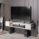 Comodă TV Peti, Diverse culori, 135x35x23 cm - Alb | SKU: 875ZNA3064 | Comodă TV Peti, 135x35x23 cm, varianta Alb, produs pentru amenajarea locuinței, disponibil online în România la CasaMob