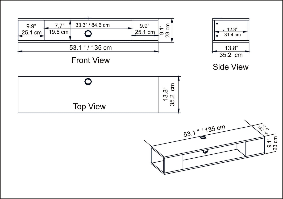 Alb | SKU: 875ZNA3064 | Comodă TV Peti, 135x35x23 cm, varianta Alb, produs pentru amenajarea locuinței, disponibil online în România la CasaMob
