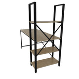 Birou Centile, Stejar - Negru, 160x60x148 cm