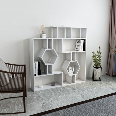 Bibliotecă Tamara, Diverse culori, 134x22x134 cm