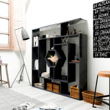 Bibliotecă Labrina, Diverse culori, 134x22x134 cm - Negru | SKU: 875ZNA3643 | Bibliotecă Labrina, 134x22x134 cm, varianta Negru, produs pentru amenajarea locuinței, disponibil online în România la CasaMob