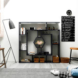 Bibliotecă Labrina, Diverse culori, 134x22x134 cm - Negru | SKU: 875ZNA3643 | Bibliotecă Labrina, 134x22x134 cm, varianta Negru, produs pentru amenajarea locuinței, disponibil online în România la CasaMob