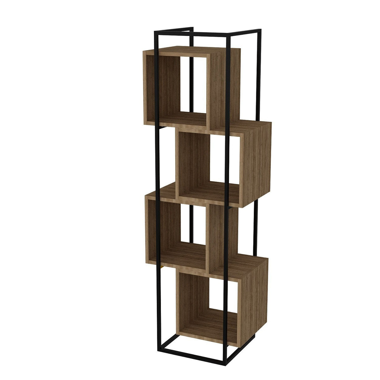 Bibliotecă Prada, Diverse culori, 52x38x160 cm - Nuc - Negru | SKU: 875ZNA3657 | Bibliotecă Prada, 52x38x160 cm, varianta Nuc - Negru, produs pentru amenajarea locuinței, disponibil online în România la CasaMob