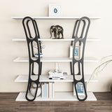 Biblioteca Dara Dessign 3D cu 5 Rafturi, 120 X 120 X 25 Cm - Alb negru, SKU 875ZNA4503