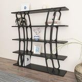 Biblioteca Dara Dessign 3D cu 5 Rafturi, 120 X 120 X 25 Cm - Negru, SKU 875ZNA4503