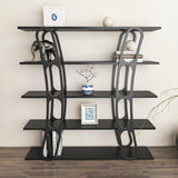 Biblioteca Dara Dessign 3D cu 5 Rafturi, 120 X 120 X 25 Cm - Negru, SKU 875ZNA4503