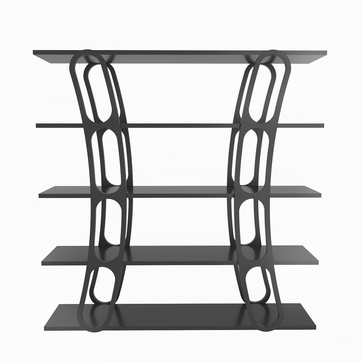 Biblioteca Dara Dessign 3D cu 5 Rafturi, 120 X 120 X 25 Cm - Negru, SKU 875ZNA4503