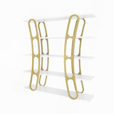 Biblioteca Dara Dessign 3D cu 5 Rafturi, 120 X 120 X 25 Cm - Auriu alb, SKU 875ZNA4503
