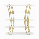 Biblioteca Dara Dessign 3D cu 5 Rafturi, 120 X 120 X 25 Cm - Auriu alb, SKU 875ZNA4503