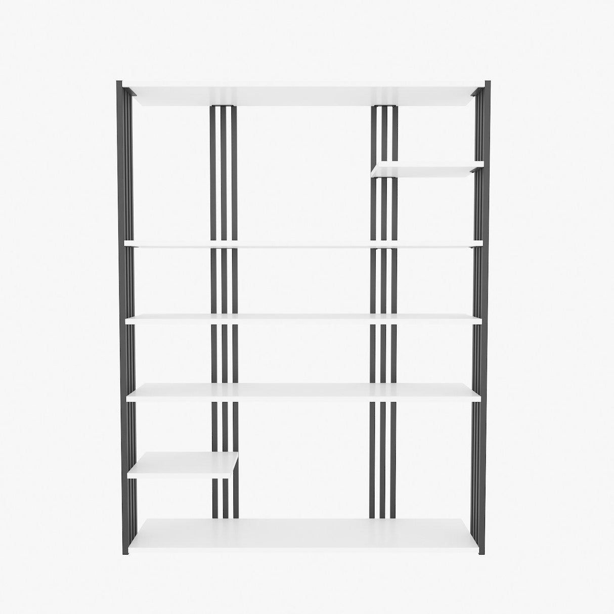 Biblioteca Manny Elegant, 6 Rafturi, 120 X 160 X 30 Cm - Alb negru, SKU 875ZNA4519