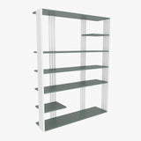 Biblioteca Manny Elegant, 6 Rafturi, 120 X 160 X 30 Cm - Verde Alb, SKU 875ZNA4519