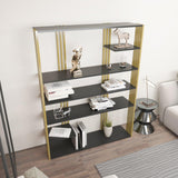 Biblioteca Manny Elegant, 6 Rafturi, 120 X 160 X 30 Cm - Auriu antracit, SKU 875ZNA4519