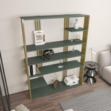 Biblioteca Manny Elegant, 6 Rafturi, 120 X 160 X 30 Cm - Auriu verde, SKU 875ZNA4519