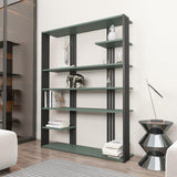 Biblioteca Manny Elegant, 6 Rafturi, 120 X 160 X 30 Cm - Verde Negru, SKU 875ZNA4519