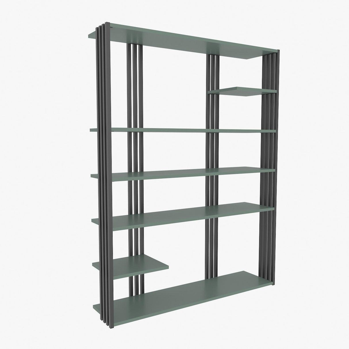 Biblioteca Manny Elegant, 6 Rafturi, 120 X 160 X 30 Cm - Verde Negru, SKU 875ZNA4519