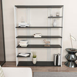 Biblioteca Manny Elegant, 6 Rafturi, 120 X 160 X 30 Cm - Alb antracit, SKU 875ZNA4519