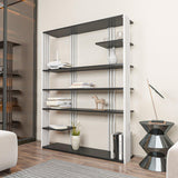 Biblioteca Manny Elegant, 6 Rafturi, 120 X 160 X 30 Cm - Alb antracit, SKU 875ZNA4519