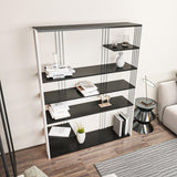 Biblioteca Manny Elegant, 6 Rafturi, 120 X 160 X 30 Cm - Alb antracit, SKU 875ZNA4519