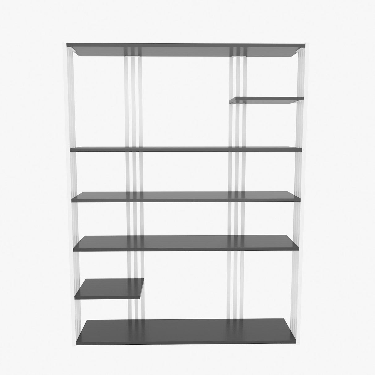 Biblioteca Manny Elegant, 6 Rafturi, 120 X 160 X 30 Cm - Alb antracit, SKU 875ZNA4519