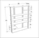 Biblioteca Manny Elegant, 6 Rafturi, 120 X 160 X 30 Cm - Alb antracit, SKU 875ZNA4519