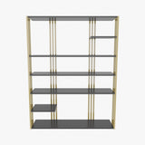 Biblioteca Manny Elegant, 6 Rafturi, 120 X 160 X 30 Cm - Auriu antracit, SKU 875ZNA4519