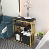 Bibliotecă Letos, Diverse culori, 60x30x80 cm - Antracit - Auriu | SKU: 875ZNA4531 | Bibliotecă Letos, 60x30x80 cm, varianta Antracit - Auriu, produs pentru amenajarea locuinței, disponibil online în România la CasaMob