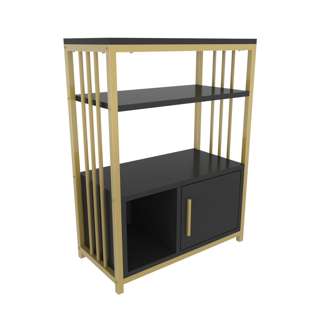 Bibliotecă Letos, Diverse culori, 60x30x80 cm - Antracit - Auriu | SKU: 875ZNA4531 | Bibliotecă Letos, 60x30x80 cm, varianta Antracit - Auriu, produs pentru amenajarea locuinței, disponibil online în România la CasaMob