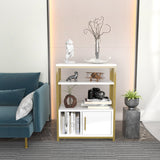 Bibliotecă Letos, Diverse culori, 60x30x80 cm - Alb - Auriu | SKU: 875ZNA4532 | Bibliotecă Letos, 60x30x80 cm, varianta Alb - Auriu, produs pentru amenajarea locuinței, disponibil online în România la CasaMob