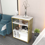 Bibliotecă Letos, Diverse culori, 60x30x80 cm - Alb - Auriu | SKU: 875ZNA4532 | Bibliotecă Letos, 60x30x80 cm, varianta Alb - Auriu, produs pentru amenajarea locuinței, disponibil online în România la CasaMob