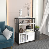 Bibliotecă Letos, Diverse culori, 60x30x80 cm - Alb - Negru | SKU: 875ZNA4533 | Bibliotecă Letos, 60x30x80 cm, varianta Alb - Negru, produs pentru amenajarea locuinței, disponibil online în România la CasaMob