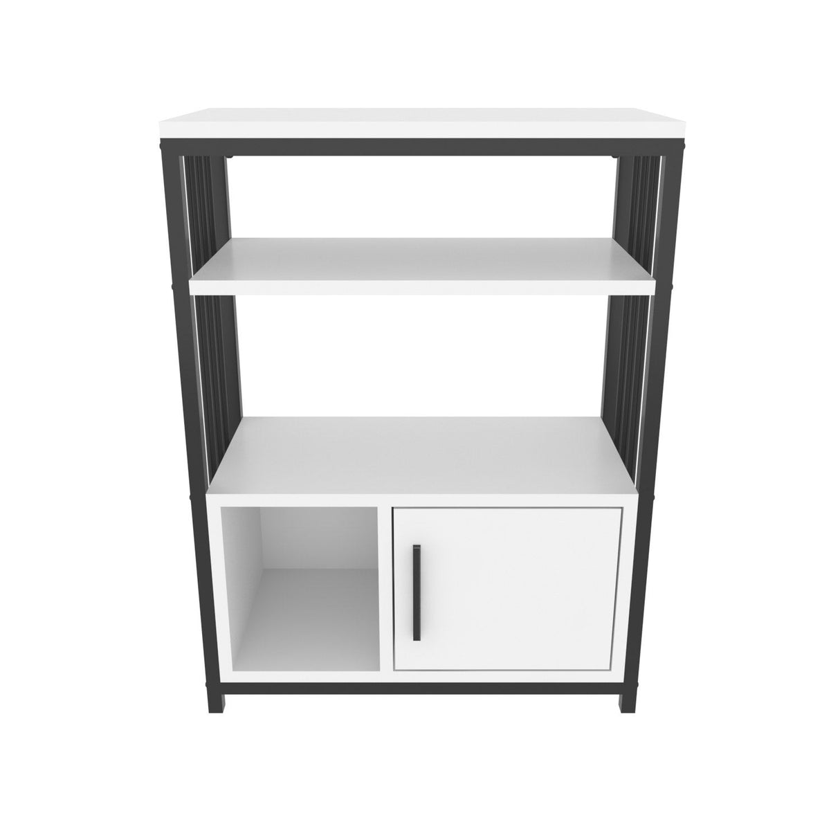 Bibliotecă Letos, Diverse culori, 60x30x80 cm - Alb - Negru | SKU: 875ZNA4533 | Bibliotecă Letos, 60x30x80 cm, varianta Alb - Negru, produs pentru amenajarea locuinței, disponibil online în România la CasaMob